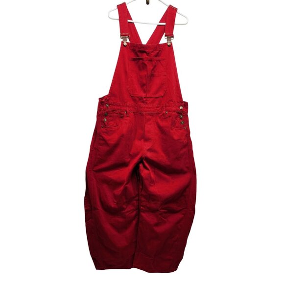 Red Overalls Size XL Adjustable Straps Multi Pockets Closures Men And Women - Picture 1 of 5